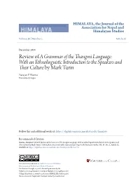 Review of &lt;I&gt;A Grammar of the Thangmi Language: with An