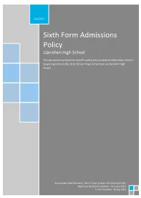 Sixth Form Admissions Policy