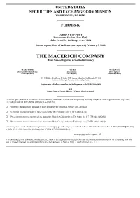 THE MACERICH COMPANY (Exact Name of Registrant As Specified in Charter)