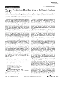 1-Coordination of Beryllium Atoms in the Graphite Analogue