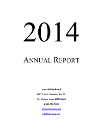 Calendar Year 2002 Annual Report of the Iowa Utilities Board