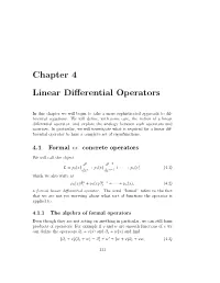 Chapter 4 Linear Differential Operators