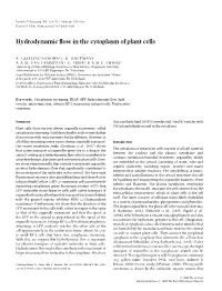 Hydrodynamic Flow in the Cytoplasm of Plant Cells
