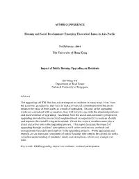 Impact of Public Housing Upgrading on Residents