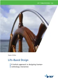 Life-Based Design. a Holistic Approach to Designing Human