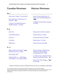 Links and Content Included in This Performing Arts Global Exchange Document Are Exclusively Intended for Presenter/Programmer/Cu