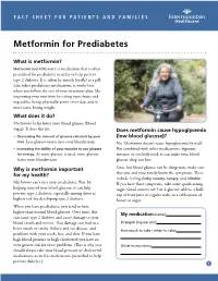 Metformin for Prediabetes