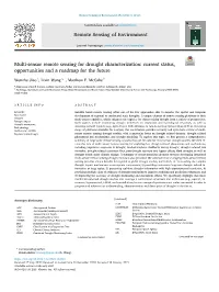 Multi-Sensor Remote Sensing for Drought Characterization: Current Status, Opportunities and a Roadmap for the Future