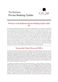 Redstone Private Banking Update Q1 2020