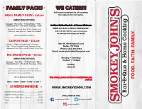 Revised Smoky Johns Menu.Cdr
