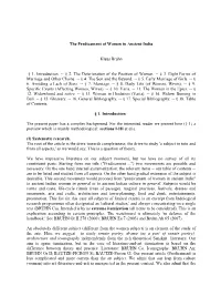 The Predicament of Women in Ancient India Klaus Bruhn § 1. Introduction