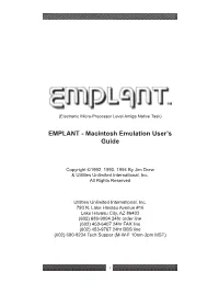 EMPLANT - Macintosh Emulation User’S Guide