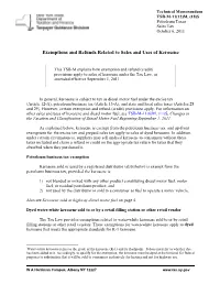 Exemptions and Refunds Related to Sales and Uses of Kerosene
