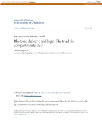 Rhetoric, Dialectic and Logic