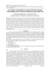 An Analogy of Algorithms for Tagging of Single Nucleotide Polymorphism and Evaluation Through Linkage Disequilibrium