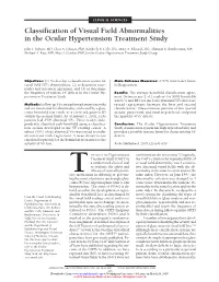 Classification of Visual Field Abnormalities in the Ocular Hypertension Treatment Study