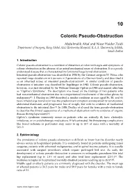 Colonic Pseudo-Obstruction