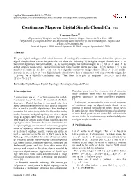 Continuous Maps on Digital Simple Closed Curves