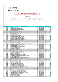 Custody Newsflash