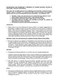 Establishing and Promoting a Network of Longer Distance Routes in Scotland – Project Proposals