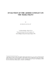 Evolution of the Armed Conflict on the Moro Front