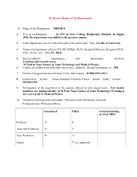 PHYSICS 2. Year of Establishment