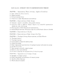Representation Theory of Groups