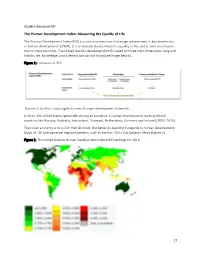 The Human Development Index: Measuring the Quality of Life