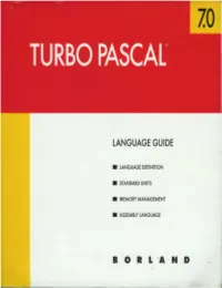 Turbo Pascal 7 Language