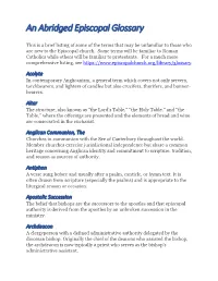 An Abridged Episcopal Glossary