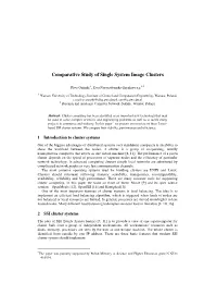 Comparative Study of Single System Image Clusters