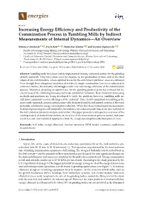 Increasing Energy Efficiency and Productivity of the Comminution