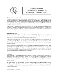 Information About Unemployment Insurance for Workers on Temporary Layoff