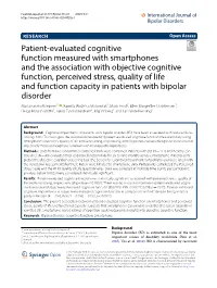 Patient-Evaluated Cognitive Function Measured with Smartphones And