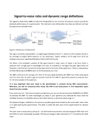 Signal-To-Noise Ratio and Dynamic Range Definitions