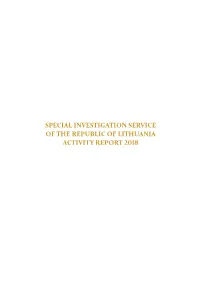 Special Investigation Service Performance Report 2018