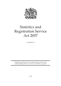 Statistics and Registration Service Act 2007