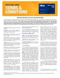 Terms and Conditions of Axle Fuel Card Credit Program1
