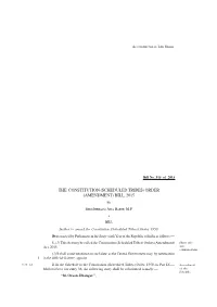 THE CONSTITUTION (SCHEDULED TRIBES) ORDER (AMENDMENT) BILL, 2015 By
