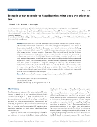 To Mesh Or Not to Mesh for Hiatal Hernias: What Does the Evidence Say