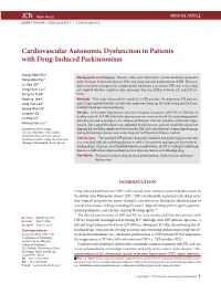 Cardiovascular Autonomic Dysfunction in Patients with Drug-Induced Parkinsonism