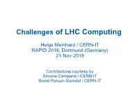 Challenges of LHC Computing