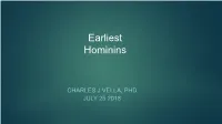 Class 2: Early Hominids