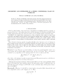 Geometry and Entropies in a Fixed Conformal Class on Surfaces