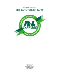 R+L Carriers Rules Tariff