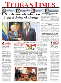 U.S. Extreme Adventurism Biggest Global Challenge