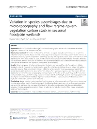 Variation in Species Assemblages Due to Micro-Topography and Flow