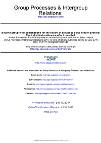 Beyond Group-Level Explanations for the Failure of Groups to Solve Hidden