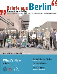 Briefe Ausberlin Alumni Newsletter of the KRUPP INTERNSHIP PROGRAM for STANFORD STUDENTS in GERMANY