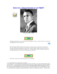 Edgar Hoover of the Fb(P)I